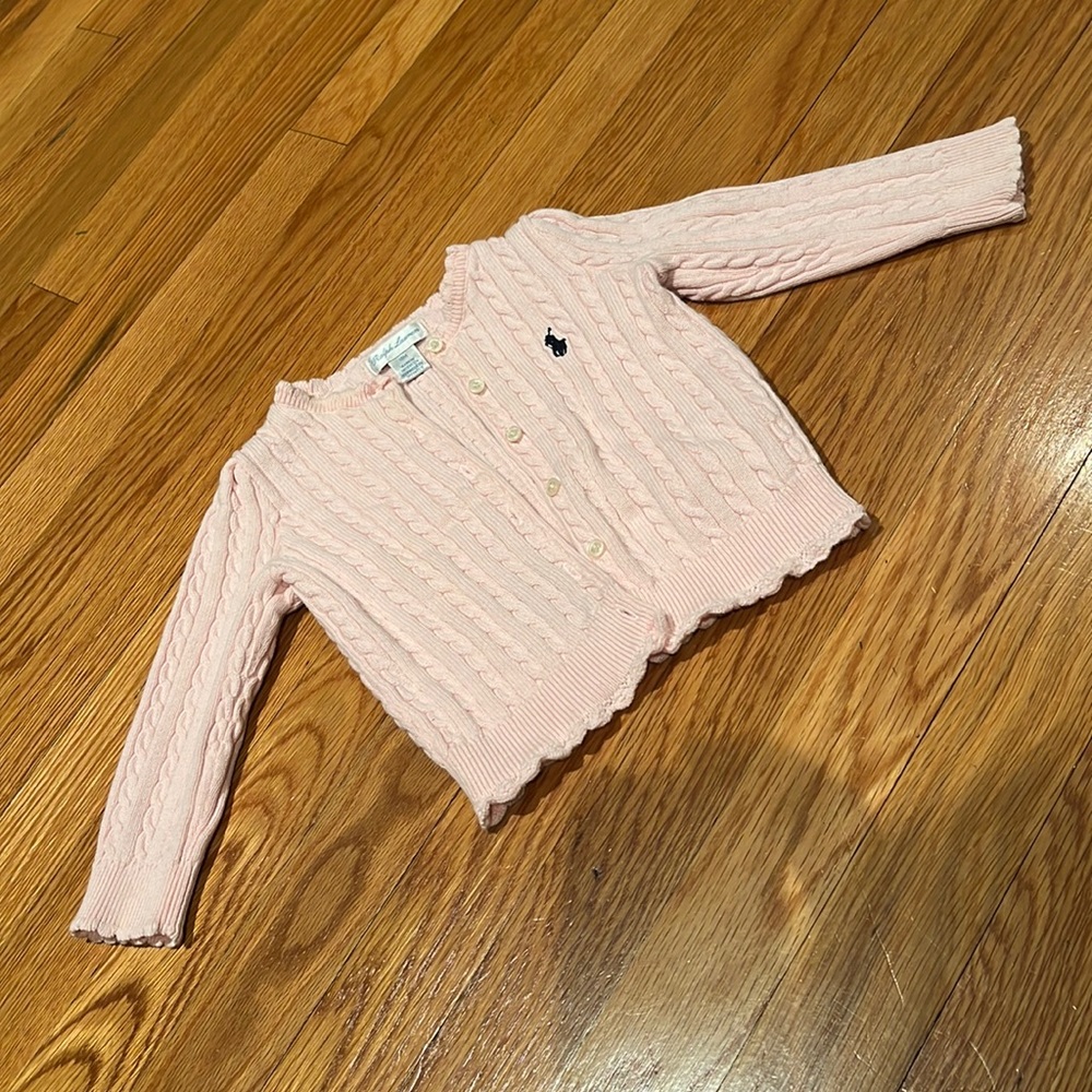 Two Ralph Lauren 18M Light Pink Button up Cardigans